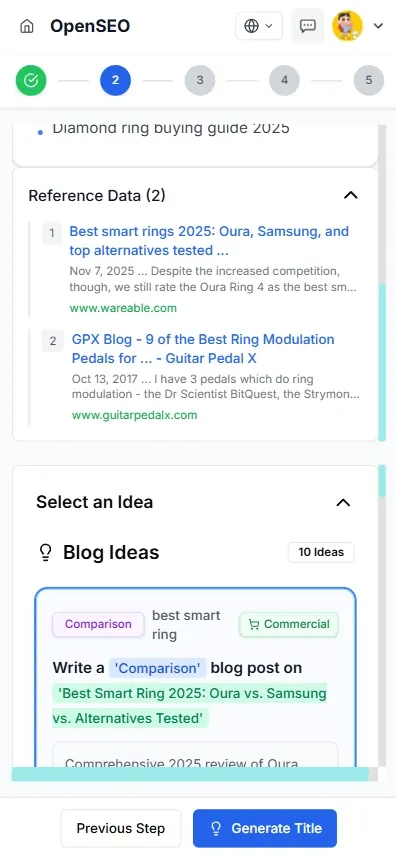 OpenSEO Dashboard Screenshot for Mobile