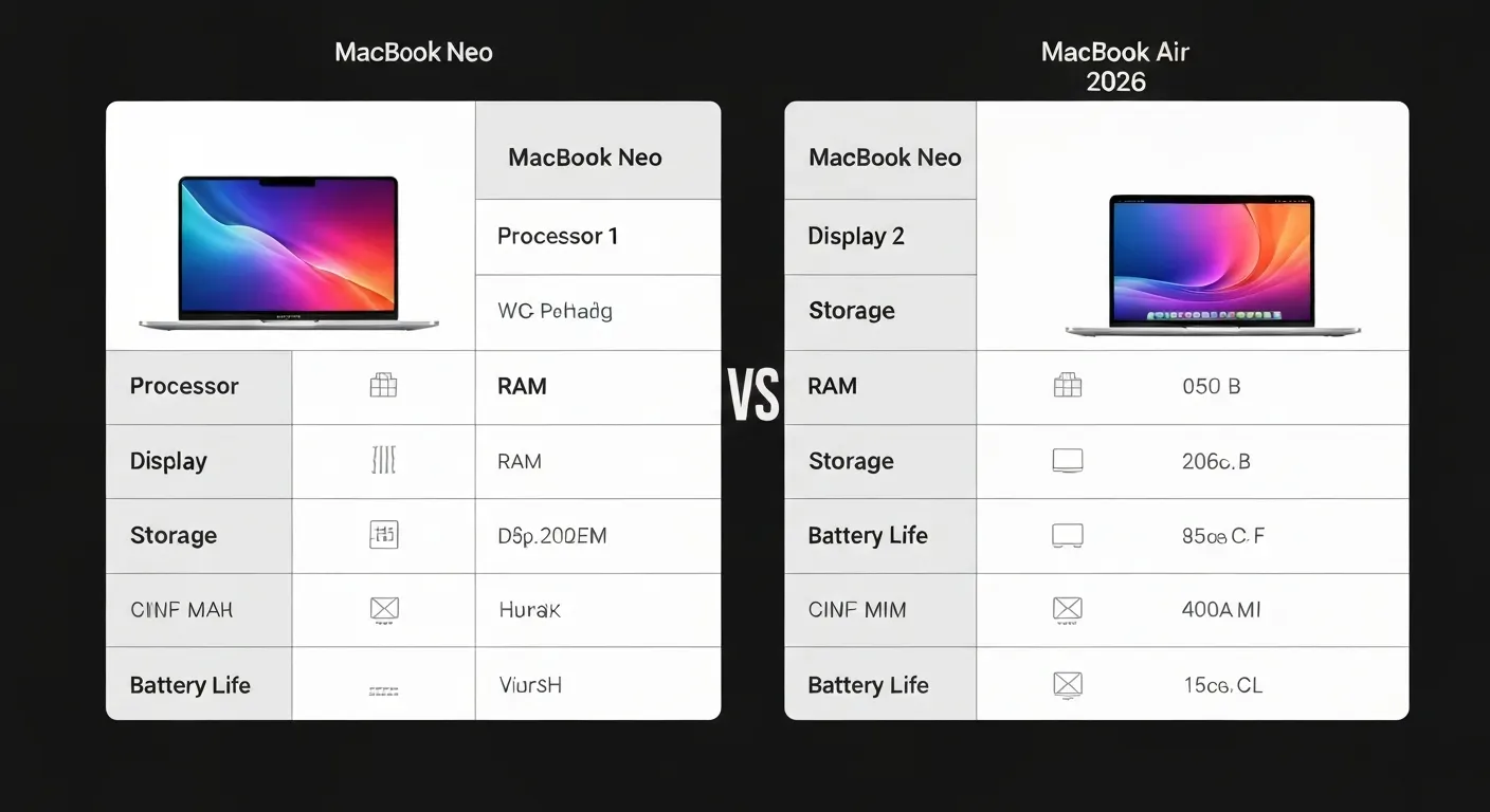 MacBook Neo vs MacBook Air 2026 comparison Budget vs Premium