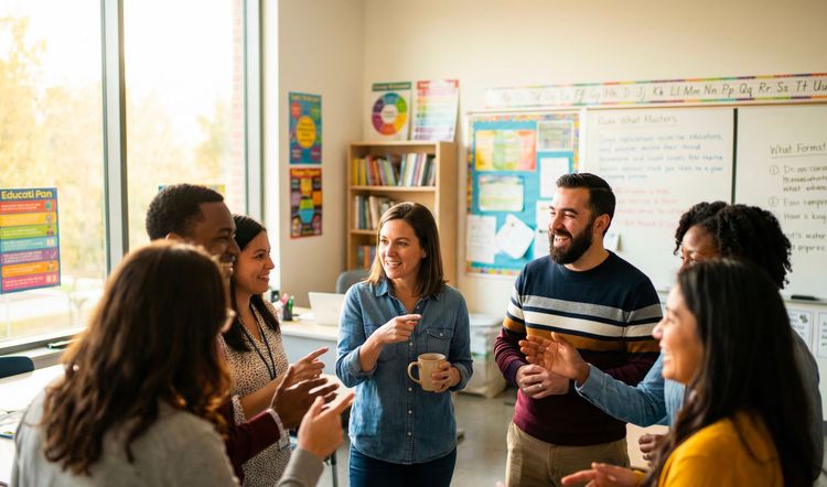 Team discussing morning meeting questions during a daily standup